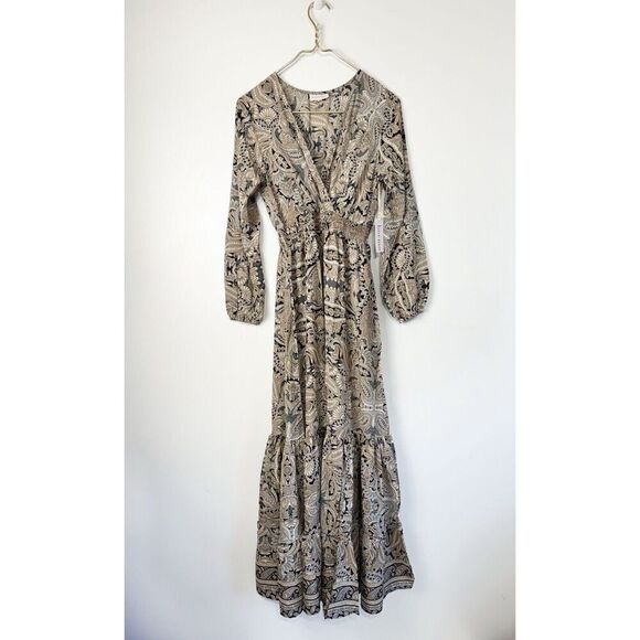 Anthropologie Dresses & Skirts - NWT BOEMO Anthropologie Boho Tiered Maxi Dress Smocked Floral Paisley Small